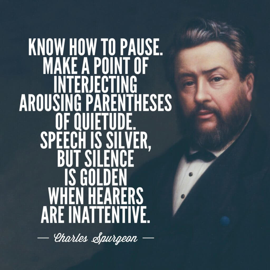 Charles Spurgeon on preaching and pauses