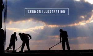 sermon illustration on serving, mopping the floor to put a man on the moon