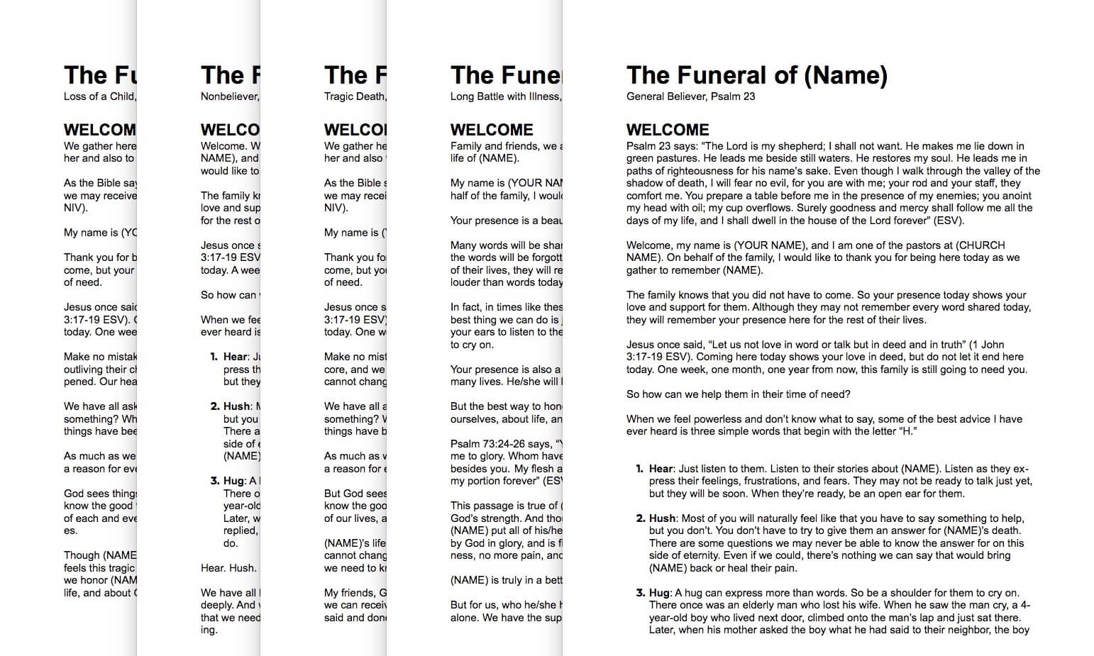 funeral sermon sample